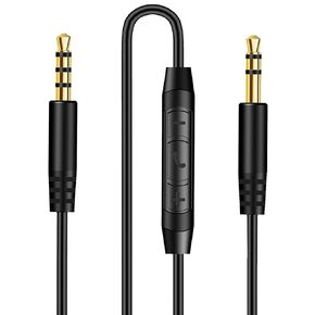Replacement Beats Aux Cord 3.5mm to 3.5mm Male Headphone Audio Cable Wire Compatible with Beats Solo2 Solo3 Studio3 Wireless Pro Sony WH-1000XM4 WH-1000XM5 with in-line Mic and Volume Control