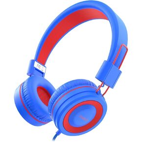 Kids Headphones, K8 Wired Headphones for Kids with Adjustable Headband, 3.5 MM Jack for School, Foldable On-Ear Headset for Girls Boys Children, Kindle Tablet Cellphones MP3/4 Airplane Travel