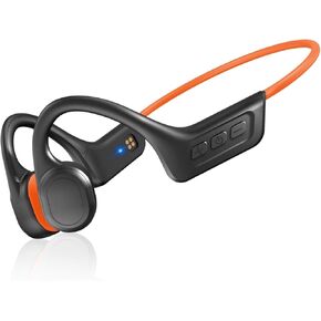 Bone Conduction Headphones,Upgraded IPX7 Waterproof Wireless Earbuds,Open Ear Headphones Bluetooth 5.3 with Mic,10H Playtime for Running,Cycling,Hiking,Gym,Workout. (Orange)