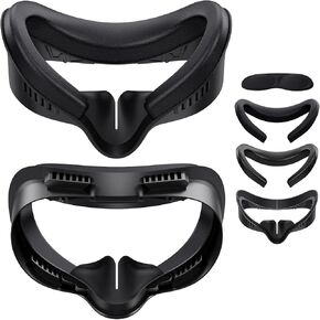 Facial Interface Compatible with Meta Quest 3S Accessories, Silicone Replacement Face Pad Cover with Soft Cushion Pad and Silicone Nose Pad Compatible for Oculus Meta Quest 3S Accessories