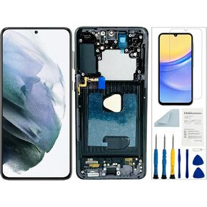 for Samsung Galaxy S21 Plus 5G Screen Replacement for Samsung Galaxy S21+ LCD Screen Replacement Black with Frame S21 Plus SM-G996u SM-G996b Display Touch Screen Assembly Repair Parts