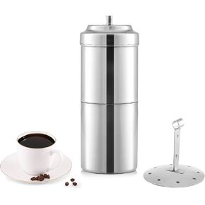 South Indian Filter Coffee Maker 7 oz,2-4 Cups Stainless Steel Coffee Maker, Drip Coffee Brewer, Madras Kaapi Kappi, Coffee Decoction Maker
