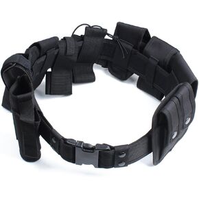 Tactical Waist Belt with 10pcs Bags Holster Set Law Enforcement Modular Equipment System Security Military Duty Utility Belt Camping Hunting, Sports and Outdoor