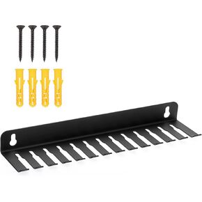 Kokone 13 Cable Slot Cable Hanger and Organizer, Wall Mounted Cable Hanger,Iron Cable Rack-Slots Width from 6 to 9mm for Cord Management,Black