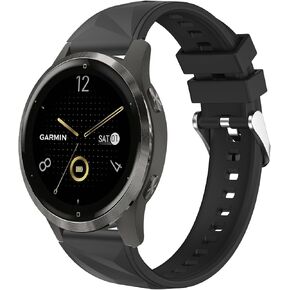 18mm Quick Release Watch Bands Compatible for Garmin Vivoactive 4S/Vivomove 3S/Venu 3S/Venu 2S, Sport EasyFit Silicone Replacement Bands for Forerunner 255S/255S Music/265S