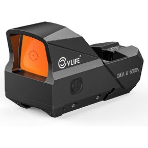 CVLIFE EagleFeather Multi-Reticle Red Dot, 2 MOA Dot & 65 MOA Circle Open Reflex Sight with Motion Awake, Shockproof Red Dot Sight with 10 Brightness Settings, Scope with Picatinny Mount.