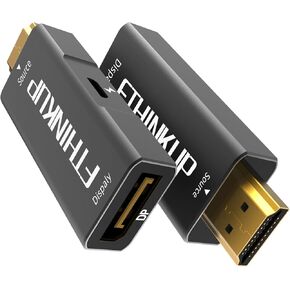 FThinkup HDMI to DisplayPort Adapter 4K@60Hz, HDMI Male to Displayport Female Converter, HDMI to DP Adapter Compatible with PS5, Xbox, Laptop, GPU, AMD, NVIDIA and Monitor 1 Pack, Grey