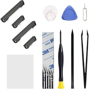 2 Pack for Galaxy S24 Ultra Power Volume Button Replacement Repair Part, Side Buttons Compatible with S24 Ultra 5G, with Toolkit, Black