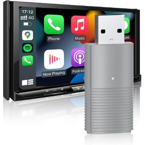 Wireless CarPlay Adapter for Apple, Plug and Play Low Latency Mini Car Play Dongle Converts Wired to Wireless, Auto-Connect for Cars with OEM Wired Carplay from 2016 and iOS 10+ (Grey)