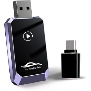 Wireless Carplay Adapter for Apple, Convert Wired Carplay to Wireless Dongle for iPhone, Wireless Voice Control Plug and Play, for Cars with Wired Carplay, Compatible Apple Carplay & Android Auto