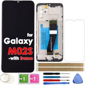 LCD Screen Replacement Touch Display Digitizer Assembly with Frame for Samsung Galaxy M02S A02S A025 A025A A025U A025V A025G (Not for A025F A025M)