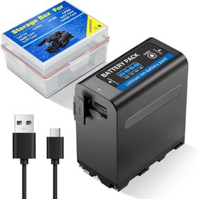 1-Pack NP-F970 Battery, 10800mAh Lithium ion Battery Pack for Sony NP-F980 F550 F530 F750 F950 F570 F930 F960 F975 DCR-VX2100 DSR-PD170 HDR-AX2000E LED Video Light Camcorder Monitor with USB Output