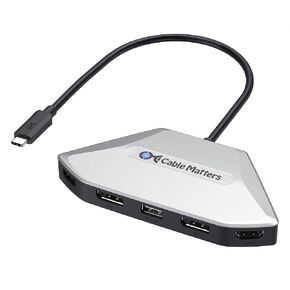 Cable Matters 4K Quad Display USB C MST Adapter, Windows Only, Supports Up to [8K@60Hz / 4X 4K@60Hz Video, 140W Charging], USB C Hub with 2X DisplayPort 2.1 and 2X HDMI 2.1, Thunderbolt 4/5 Compatible