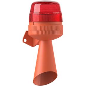 Mesan Brand SMD LED Warning Light Built with 10 Changeable Tone Electronic Siren Multifunction Steady Blinking Flasher Working Mode Alarm Siren Sounder Light Beacon (Red, 110-220VAC)