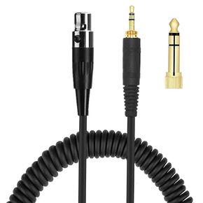 BUTIAO HD 490 Pro Cable, Mini XLR 4 Pin Female 6.35mm Replacement Spring Cable Extension Cord for Sennheiser HD 490 Pro Plus, AKG K371BT, Pioneer HDJ-X10 DJ, Beyerdynamic DT177x GO Headphones