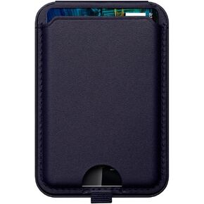 Magnetic iPhone Wallet Stand - Leather Phone Card Holder Designed for MagSafe with Adjustable Stand - Compatible with iPhone 14 Pro Max/14 Plus/14/13 Pro Max/13/12 Pro Max/12 Pro/12 - Orange