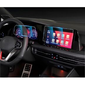 CDEFG 2 Pack Screen Protectors, 10" Touchscreen & 10.25" Gauges, for Volkswagen Golf R & GTI Golf8 MK8 Accessories HD Tempered Glass 2Pcs