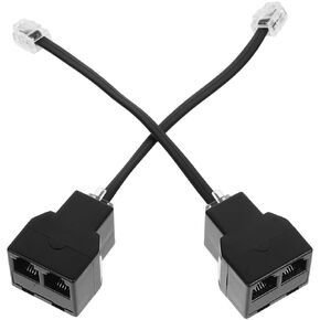 OSALADI 2pcs Telephone Line Adapter Telephone Parts Telephone Adapters for Cable Rj14 4-core Phone Line Adapter Rj14 4-core Phone Cable Adapter Rj11 Adapter American Style Splitter Abs