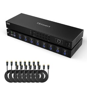 TESmart 4K@60Hz 8x1 HDMI KVM Switch, USB 3.0 Docking Station, 8 Port Rack Mount Switcher
