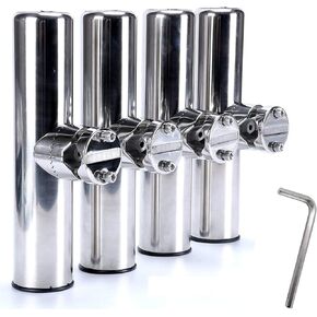 Amarine Made Stainless Clamp on Fishing Rod Holder for Rails 1" to 1-1/4" (4PCS)