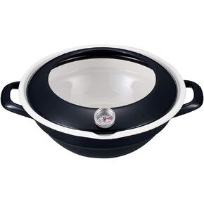 Fuji enamel tempura pot 24cm (2.8L) with thermometer TP-24 ? BK