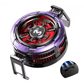 Magnetic Cell Phone Cooler, Universal Cellphone Radiator with Removable Grip, AI Smart Temperature Control, Portable RGB Cooling Fan Compatible with iPhone/Android/Tablet/iPad