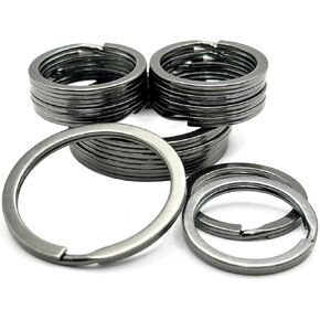 15 Pcs Key Chain Rings,1 Inch/1.4 Inch Key Rings Keychain Clip Key Holder Car Key Chain,Heavy Duty Keyring Split Rings Carabiner for Keys,Metal Ring Keychain Accessories(25mm/35mm,Black)