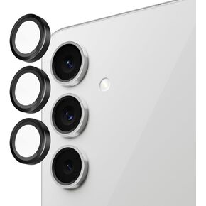 Case-Mate Samsung Galaxy S24 FE 5G Camera Lens Protector with Black Aluminum Rings - Double Tempered Glass - Durable Anti-Scratch Tech - Ultra HD View w/Night Shooting, Case Friendly, Easy to Install