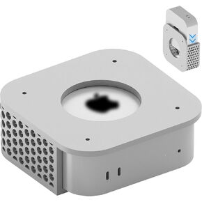 Geekria Desktop Computer Under Desk Mount, Compatible with Apple 2024 Mac Mini M4/ 2024 Mac Mini M4 Pro, 3D Printed Monitor Mount - Wall Mount- Under Desk Stand- VESA Stand- Accessories (Silver)