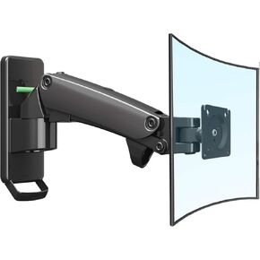 NB AV Mount F120 Monitor Arm Monitor Wall Mount for Most 27'' Flat or Curved Screens up to 15 lbs, Computer Monitor VESA Mount Gas Spring, Swivel Tilt Adjustable Fits VESA 75 x 75 or 100 x 100MM.