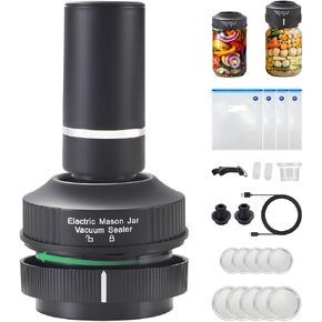 Electric Mason Jar Vacuum Sealer, Food Mason Jar Vacuum Sealer Wide Mouth and Regular Mouth Jar Lids
