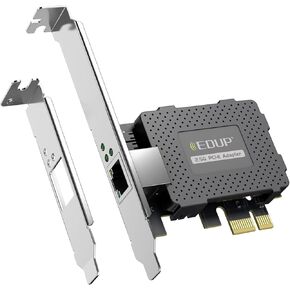 2.5GBase-T PCIe Network Adapter, 2500/1000/100Mbps PCI Express Gigabit Ethernet Card RJ45 LAN Controller Support Windows Server/Windows, Standard and Low-Profile Brackets Included