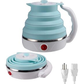 Foldable Electric Travel Kettle, Dual Voltage Portable Electric Kettle, Collpasible Electric Kettle, Food Grade Silicone Tea Kettle, Suitable for 110V & 220V