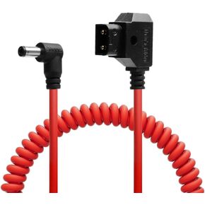Alvin's Cables Dtap to DC Coiled Cable for Atomos Ninja V,D-tap to 2.1 DC Right Angle Power Cable for Blackmagic Design Video Assist,SmallHD 702,for Feelworld FW568 Monitor,Ultra Soft