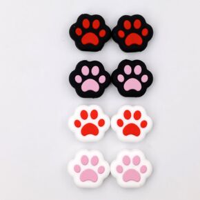 [8PCS] Cute Cat Paw Silicone Thumb Grip Replacement for Nintendo Switch/SwitchOLED/Switch Lite Rubber Joystick Cap Cover (Light Pink+Light Blue)