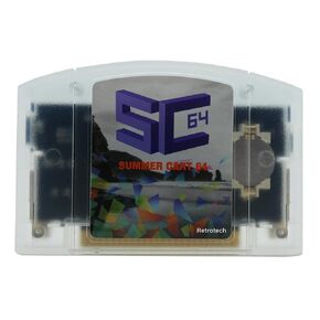 Retrotech SC 64 Plus 340 In 1 Multi Game Cartridge For Nintendo N64 Video Game Console - Clear Transparent