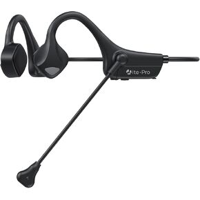 Bone Conduction Headphones with Mic, Bluetooth Headset with Boom Microphone, Noise-Canceling Wireless Waterproof Open Ear Headphones for Trucker Drivers Online Meeting Office Home Business Sports