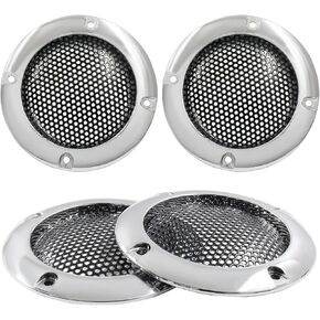 4pcs Black Round Speaker Grills Cover 2 Inch Car Speaker Covers Metal Mesh Speaker Grille Replacement with Screws for Car
