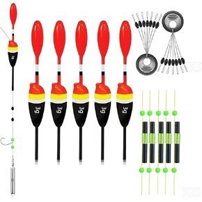 YOTO Fishing Slip Bobber Float Kit,Balsa Slip Corks and 60pcs Bobber Stops for Crappie Panfish Trout Bass Fishing