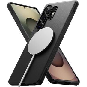 Ringke Onyx [متوافق مع Magsafe] المصممة لحالة Samsung Galaxy S25 Ultra ، تمنع تقنية مضادات الأفسق من اللطخات الدهنية غير المحسّنة المقبضات الدقيقة للكاميرا-أسود مغناطيسي