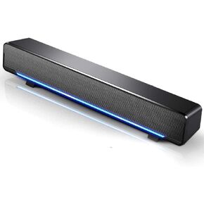 Soundbar, Multi-Function Stereo Surrounding Deep Bass Sound USB Wired Indoor Music Player Box 3.5mm Input for PC Cellphones(Black)