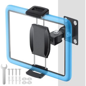 Tablet Wall Mount, Universal 360° Rotation iPad Wall Mount Phone Holder with Sturdy Metal Base for 4.7-12.9in Devices