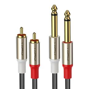 VIOY RCA to 1/4 Cable (10 ft), Gold-Plated Audiophile Dual 1/4 inch TS Mono to Dual RCA Unbalanced Stereo Patch Cords Audio Interconnect Cable…