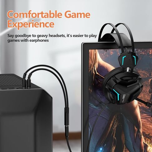 سماعة رأس Koopao 3.5 مم من الكبل MIX AUX للكمبيوتر ، سماعات الرأس 3.5 مم أنثى إلى 2 منفذ أذن ميكروفون مزدوج ميكروفون جاك جاك جاك إلى محول ألعاب مكبر الصوت. in Kuwait