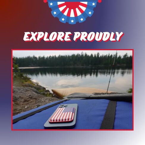 American USA Flag Magnetic Card Wallet - Compatible with MagSafe, Compatible with iPhone 15/14/13/12, Securely Holds 3 Cards – Slim (Red), CH0USAFR in Saudi Arabia