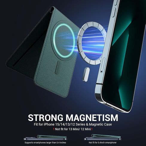 YINHEXI for Magsafe Wallet & Phone Stand, Adjustable Magnetic Phone Wallet with RFID Blocking, PU Leather, 3 Card Slots, Transparent ID Window, Essential Phone Accessories, Strong Magnet in Saudi Arabia