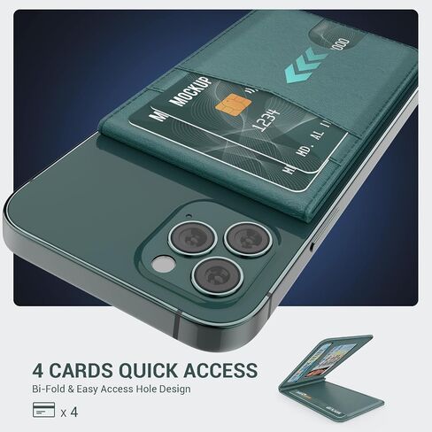 YINHEXI for Magsafe Wallet & Phone Stand, Adjustable Magnetic Phone Wallet with RFID Blocking, PU Leather, 3 Card Slots, Transparent ID Window, Essential Phone Accessories, Strong Magnet in Saudi Arabia
