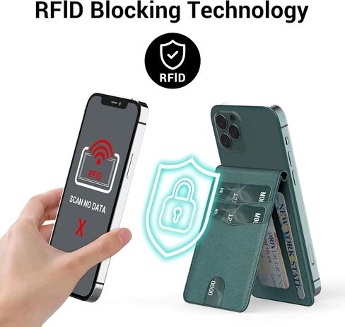 YINHEXI for Magsafe Wallet & Phone Stand, Adjustable Magnetic Phone Wallet with RFID Blocking, PU Leather, 3 Card Slots, Transparent ID Window, Essential Phone Accessories, Strong Magnet in Saudi Arabia
