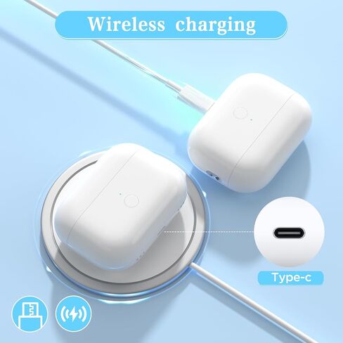 حالة الشحن المتوافقة مع AirPods Pro 1st / 2nd ، النوع C شحن منفذ Airpod Pro 1st / 2nd Caseger Case المدمج في حالة شحن بطارية 660 مللي أمبير في الساعة دعم Airpod Pro2 Case in Saudi Arabia