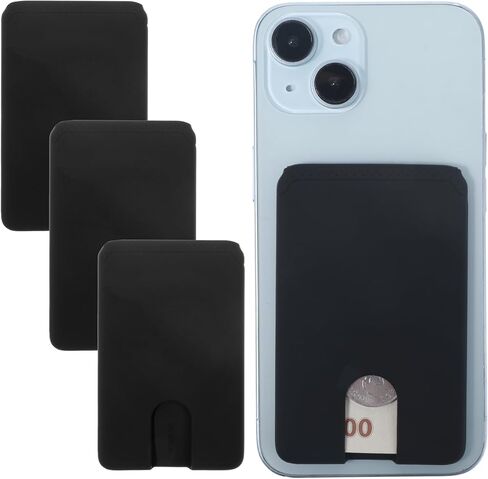 3 Packs Cell Phone Card Holder for Back Stick On Wallet Credit Card ID Case Silicone Phone Case Card Pouch Sleeve Self Adhesive Phone Accessories 3.62 × 2.36 Inch Compatible with Most Phones in Kuwait